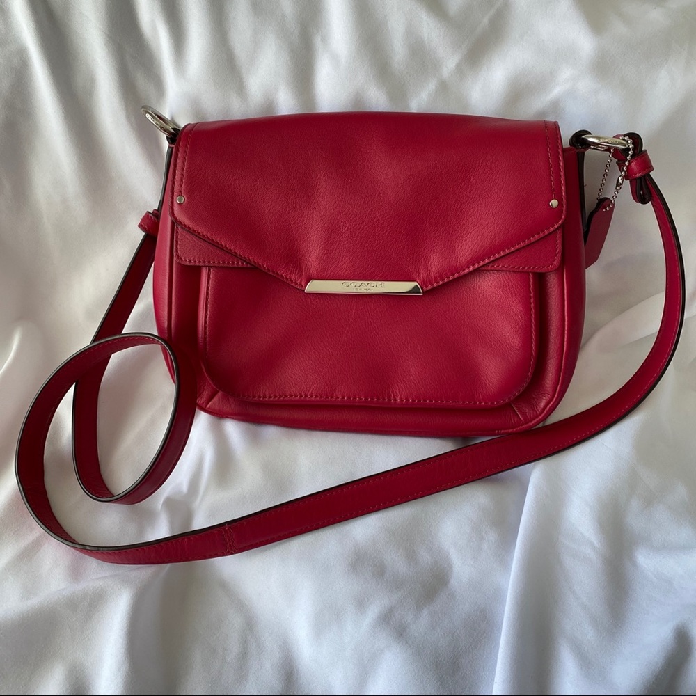 Coach Taylor Mini Flap Crossbody Red Raspberry Bag
